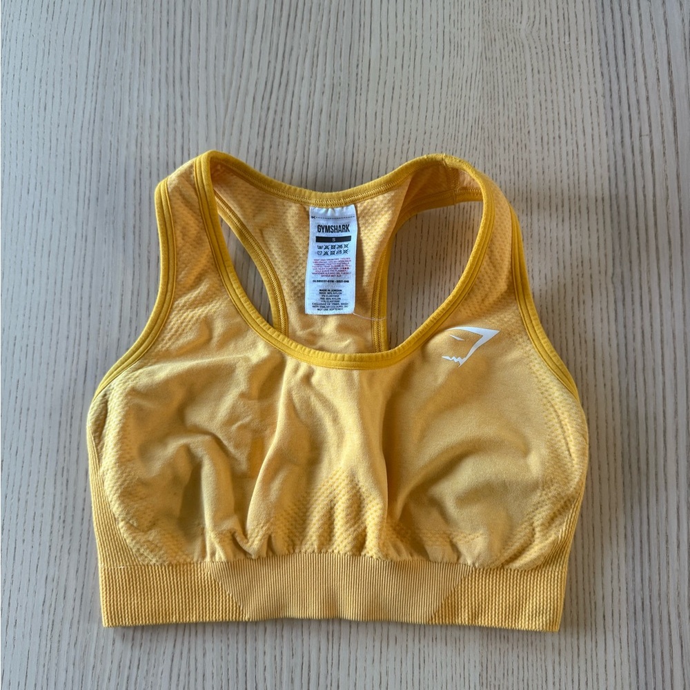 Gymshark Yellow Sports Bra Racerback Design